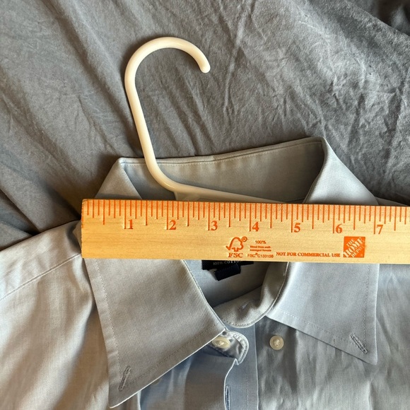 croft barrow Easy Care 100% Cotton Baby Blue Dress Shirt Short Sleeve Sz M 15-16 - Picture 11 of 14